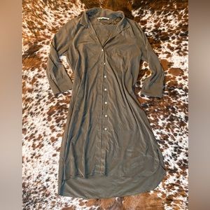 Zara Oversized Fit Button-up Midi Dress